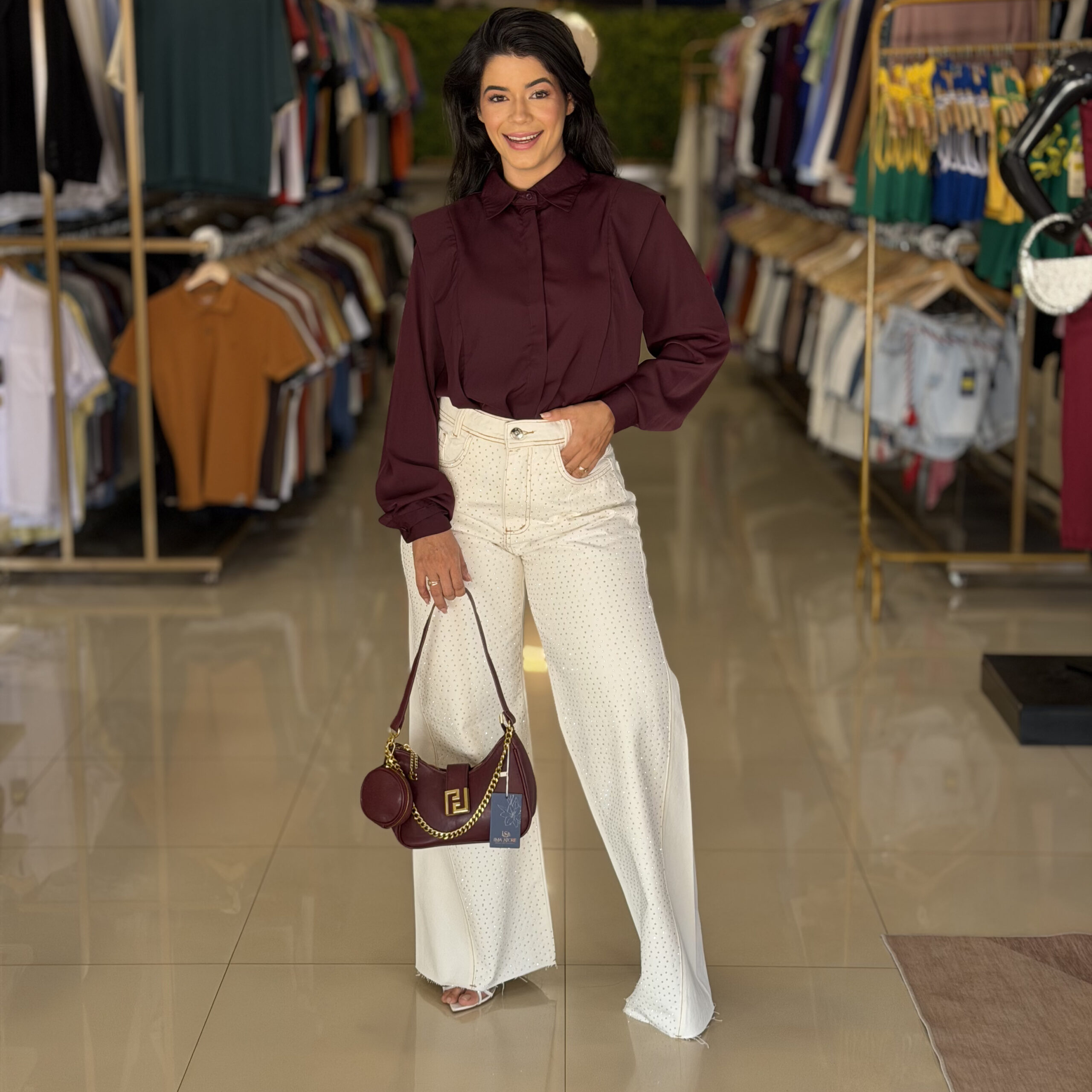 Camisa Social Feminina Cetim