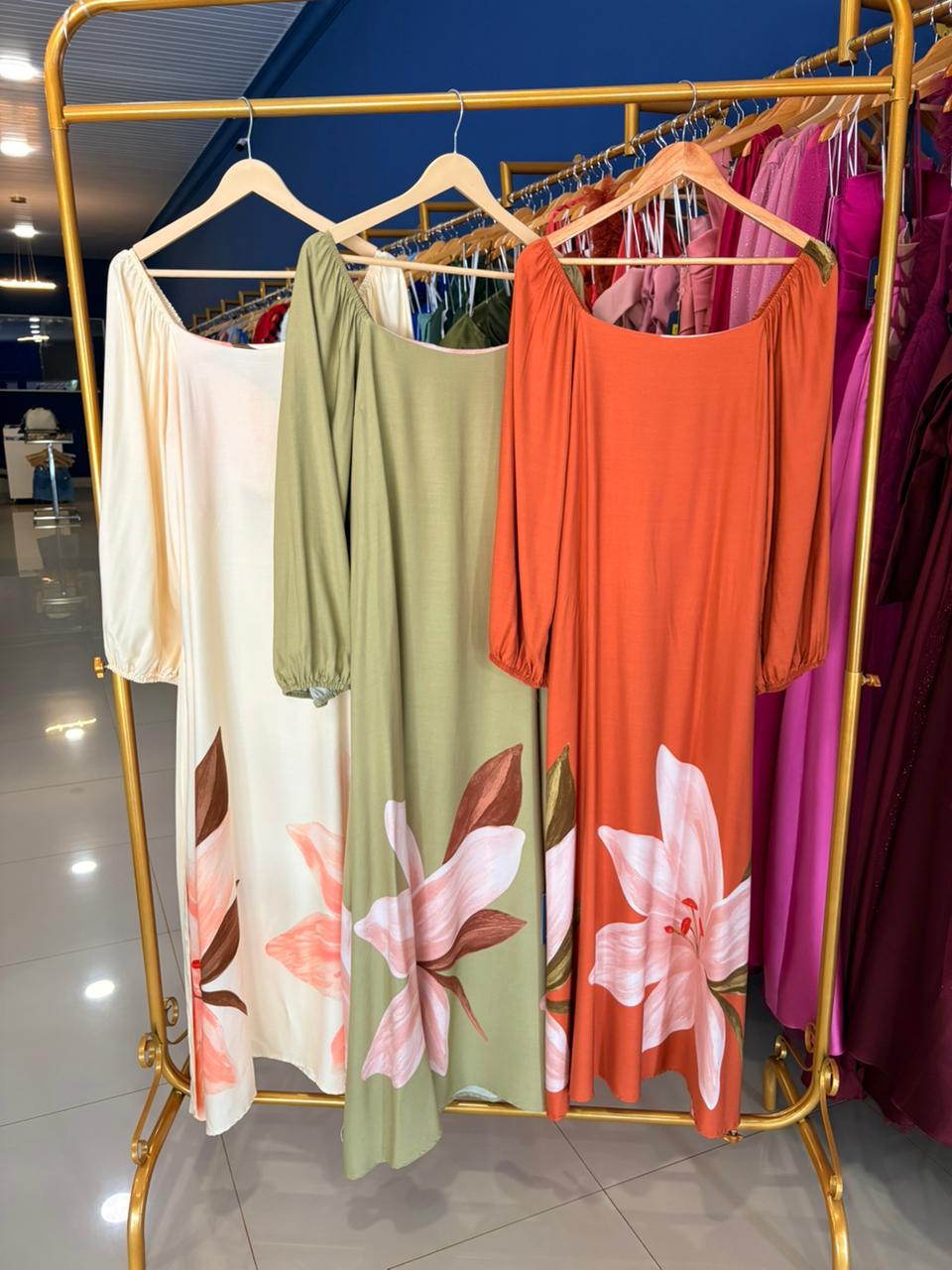 VESTIDO LONGO ESTAMPADO FLORAL MANGA LONGA 5 VESTIDO LONGO ESTAMPADO FLORAL MANGA LONGA - Imagem 5